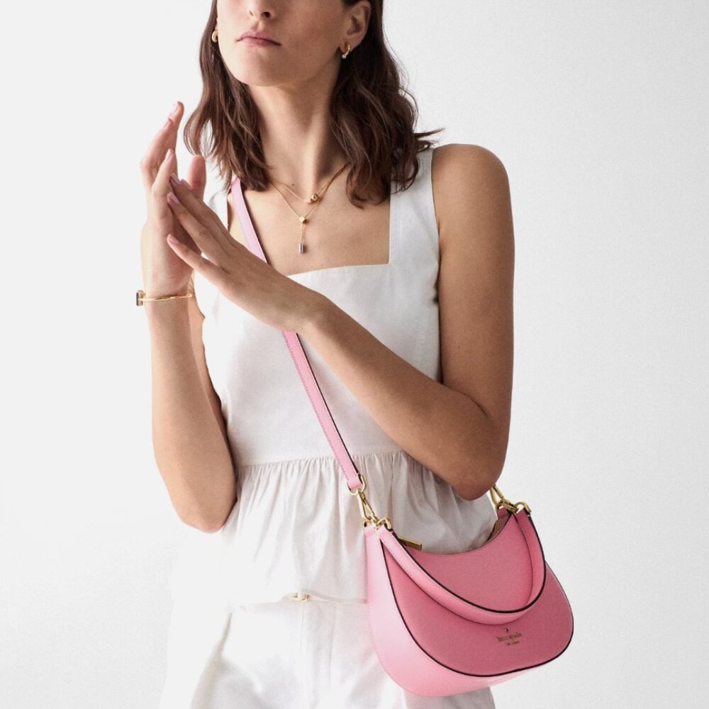 New Kate Spade Paige Shoulder Bag Saffiano Leather Grapefruit Soda - Picture 3 of 6